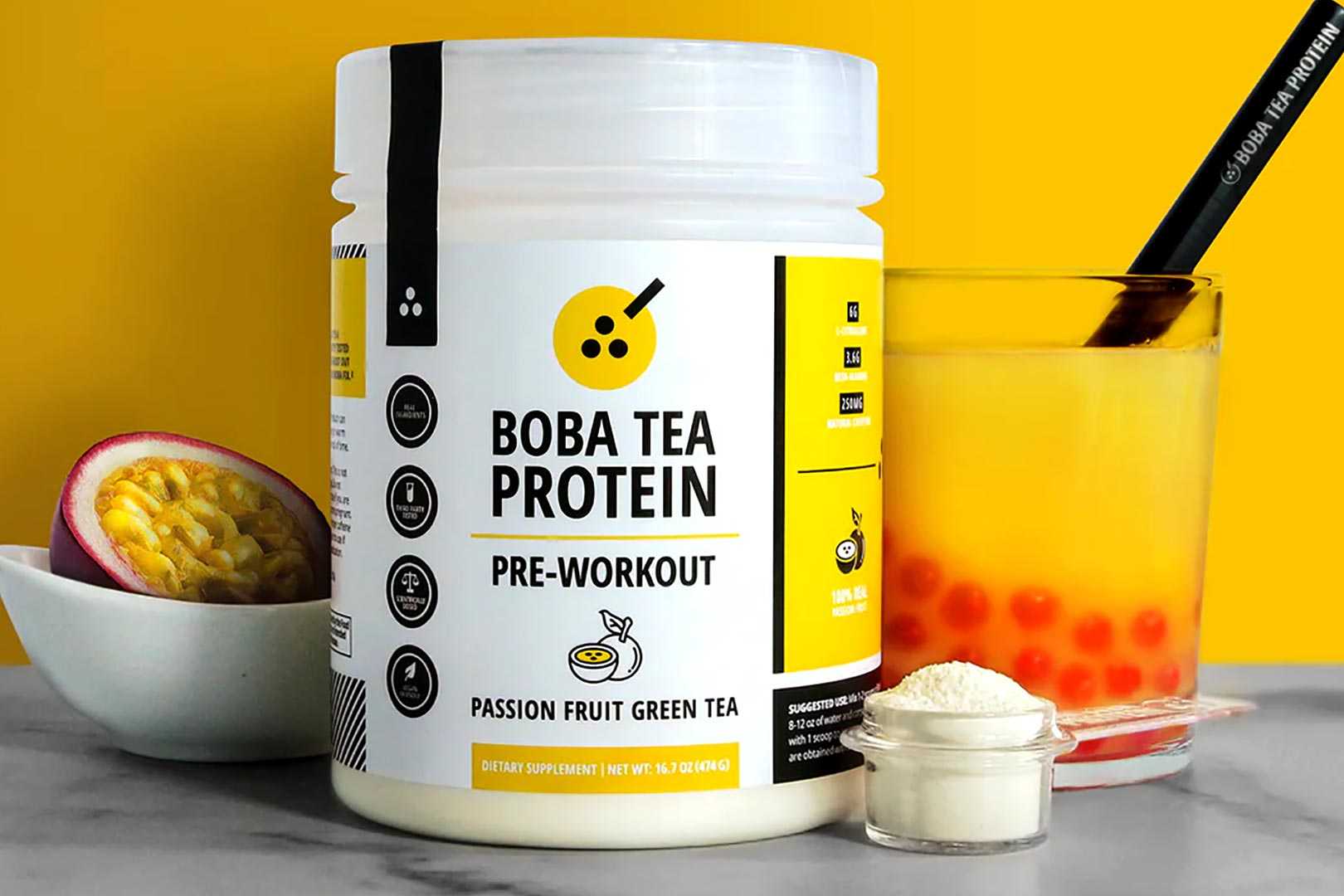 Boba Tea Protein S Creative Passion Fruit Green Tea Pre Workout