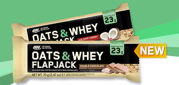 Optimum Nutrition's European exclusive Oats & Whey Flapjack Optimum Nutrition's European exclusive Oats & Whey Flapjack