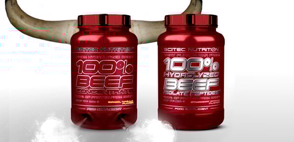 Scitec Nutrition detail their two beef protein powders 100% Beef Concentrate an 100% Hydrolyzed Beef Scitec Nutrition detail their two beef protein powders 100% Beef Concentrate an 100% Hydrolyzed Beef