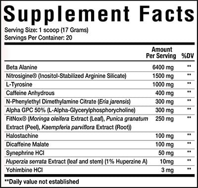 Merica Labz F Bomb Pre Workout Label