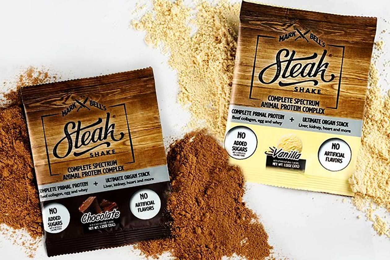 Mark Bells organ meats protein powder Steak Shake now in samples