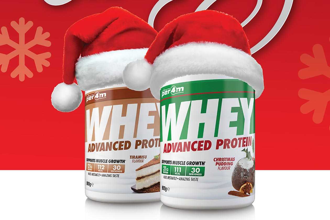 Per4m Whey Advanced Protein gets Tiramisu and Christmas Pudding