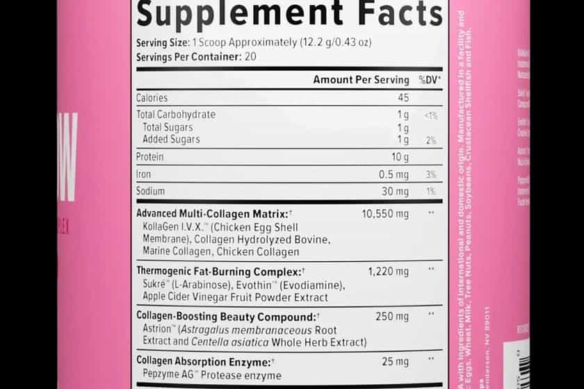 Inno Supps Inno Glow Burn Label