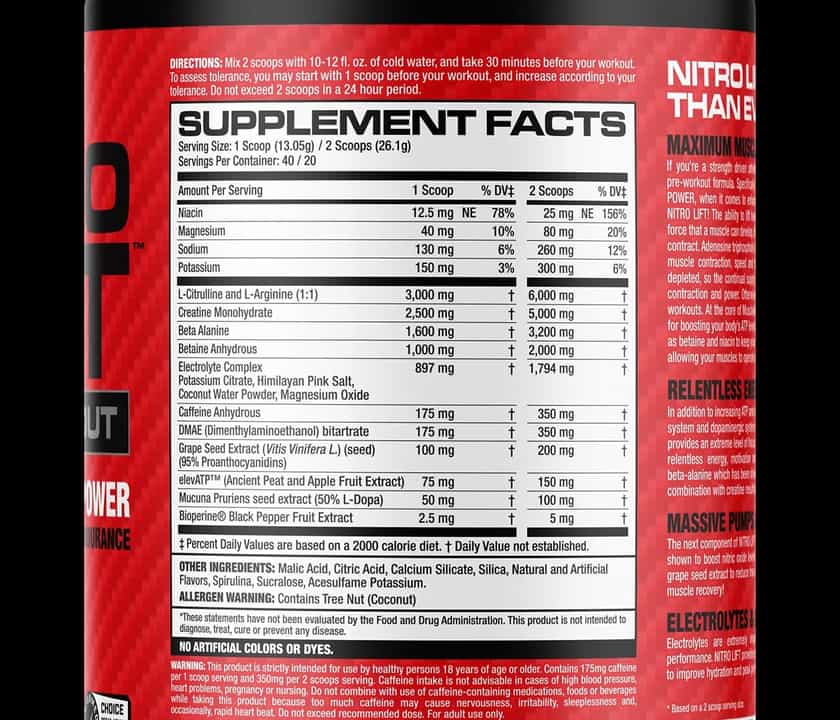 Musclemeds Nitro Lift Label