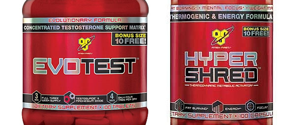 BSN Evotest and Hyper Shred bonus 100 capsule bottles