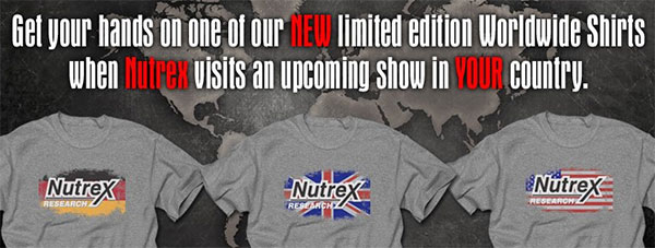 Limited edition Nutrex worldwide tees