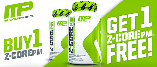 Buy 2 bottles of Muscle Pharm's Z-Core PM for the price of 1