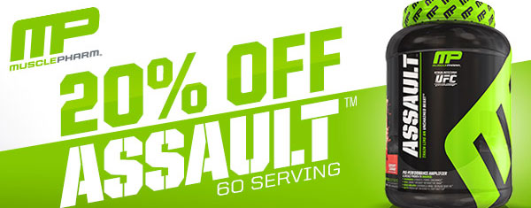 Muscle & Strength discount 60 serving Assault by 20%