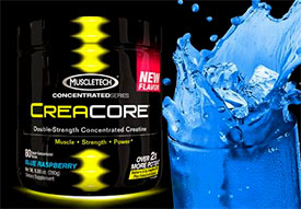 Muscletech creatine HCL supplement Creacore gets blue raspberry