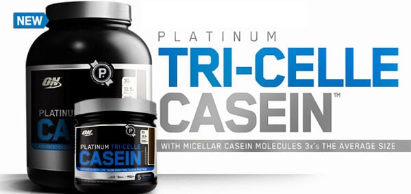 Optimum Nutrition produce a 5 serving chocolate Tri-Celle Casein