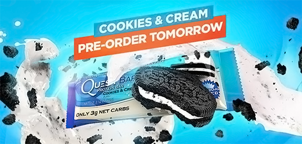 Quest Nutrition set to take pre-orders for their new cookies and cream bar