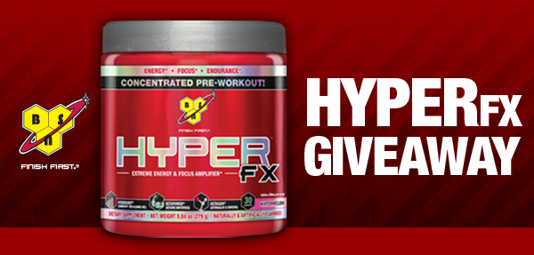 Be in to win one of five bottles of BSN's reformulated Hyper FX