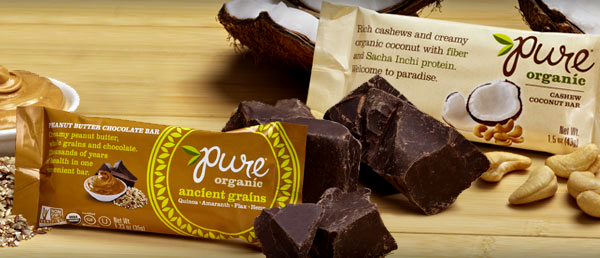 Pure introduce cash coconut fruit and nut bar and ancient grains peanut butter chocolate