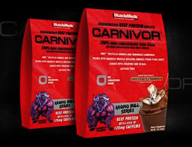 MuscleMeds Raging Bull Series Carnivor iced coffee flavor