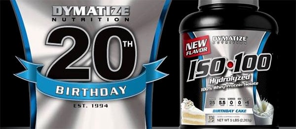 Dymatize release their celebratory birthday cake ISO 100