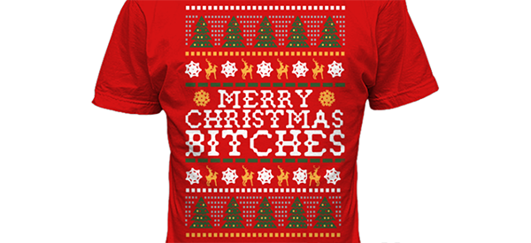 Limited edition MAN Merry Christmas Bitches tee back for just $14.95