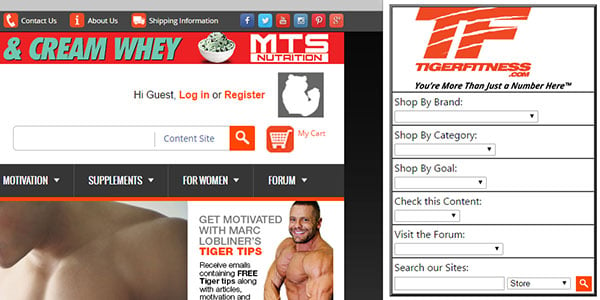 Get anywhere you want to go on Tiger Fitness in just two clicks