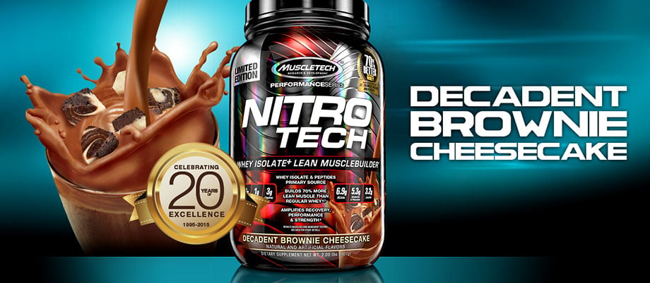 nitro-tech decadent brownie cheesecake