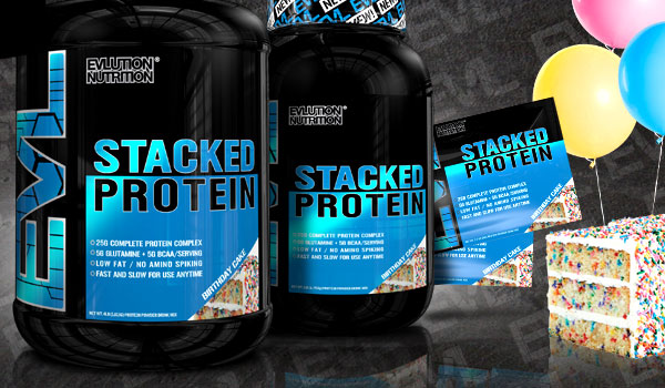 birthday cake stacked protein