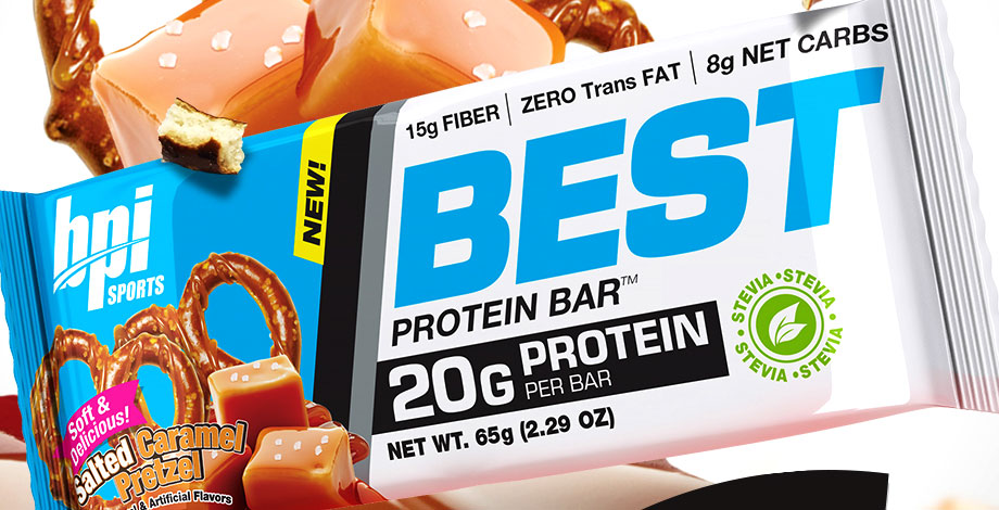 salted caramel pretzel best protein bar