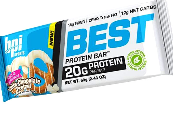 white chocolate pretzel best protein bar
