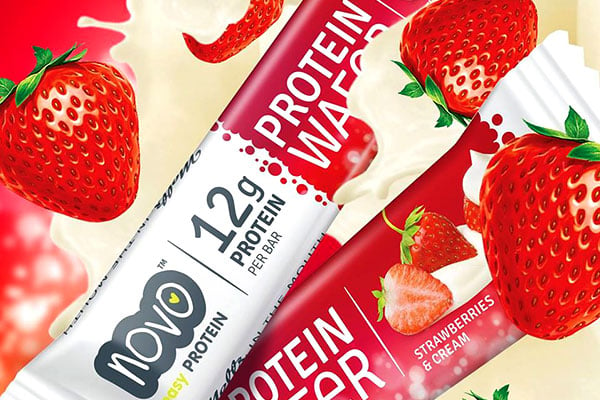 strawberries and cream novo protein wafer