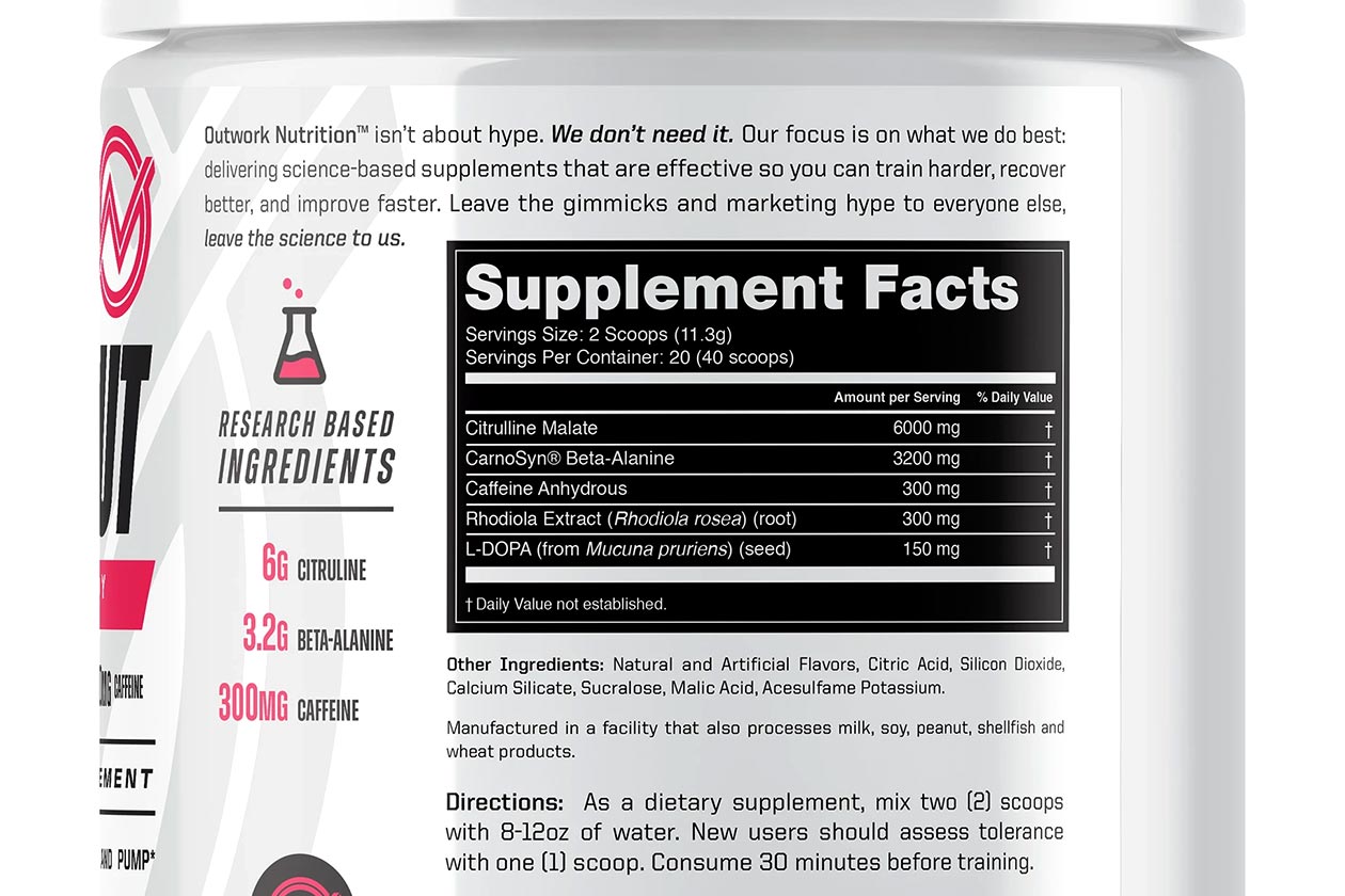  Outwork Nutrition Pre-Workout Supplement with