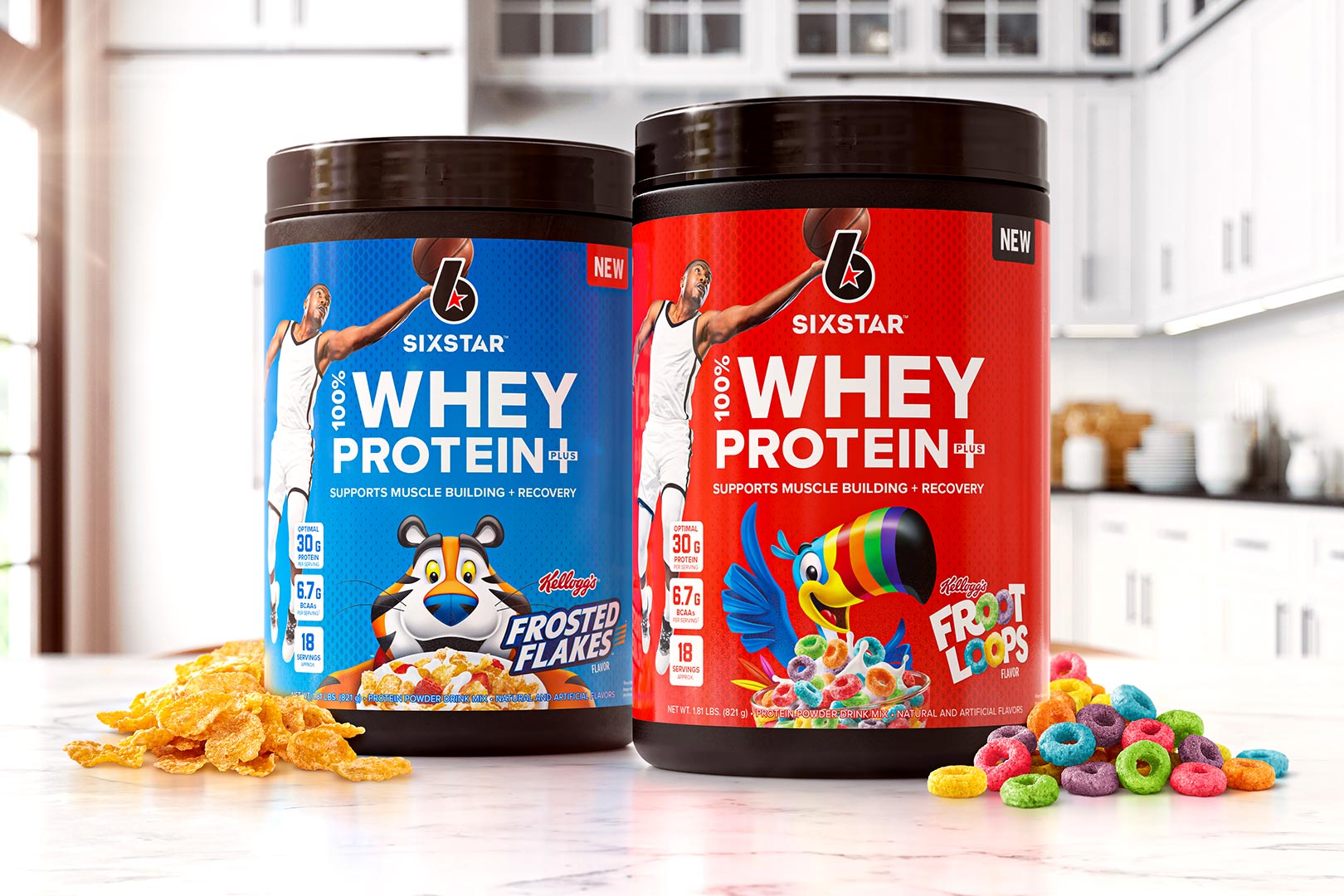 Six Star Pro Nutrition' Froot Loops and Frosted Flakes protein