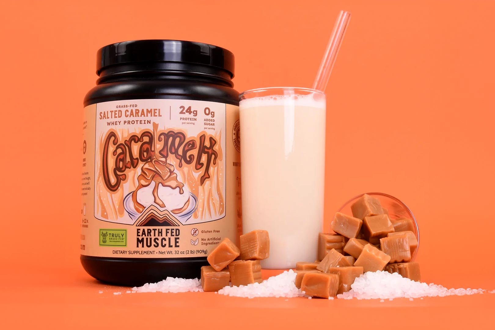 Earth Fed Muscle Caramel Grass Fed Whey Protein