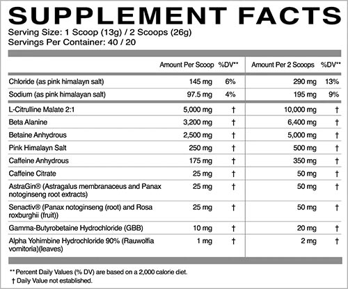 Eflow Nutrition Enrage X Label