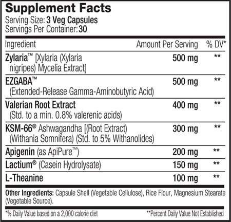 Serious Nutrition Solutions Sleep Support Xt Label