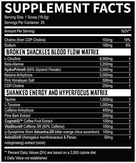 Fresh Supplements X Condemned Labz Pre Workout Label