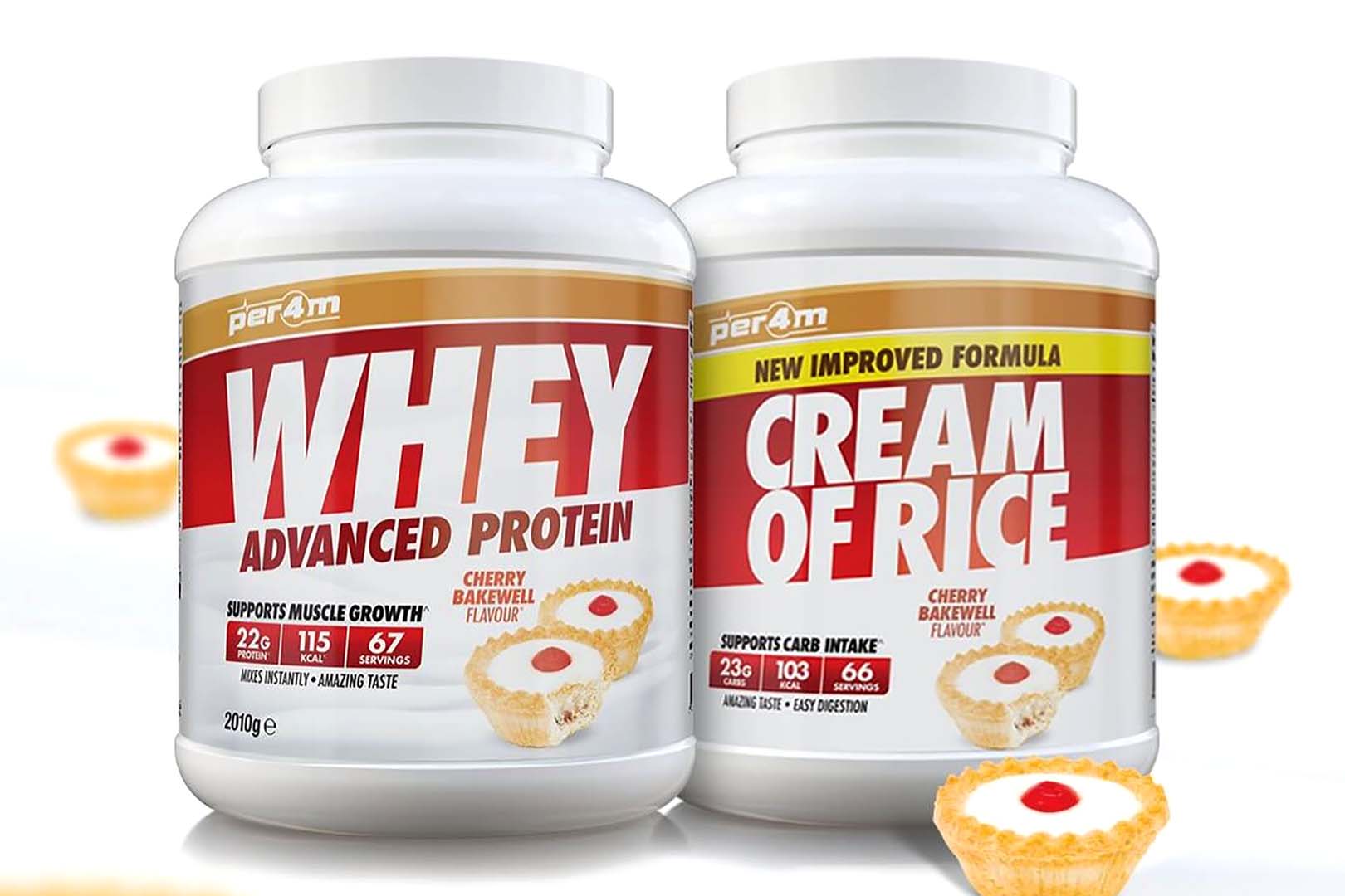 Per4m Cherry Bakewell Whey And Cream Of Rice