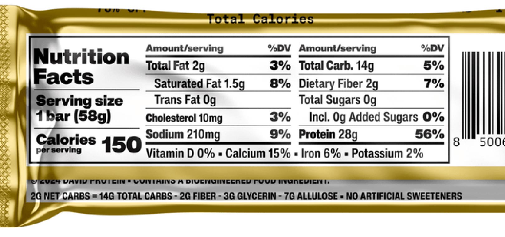 David Proteiun Bar Nutrition