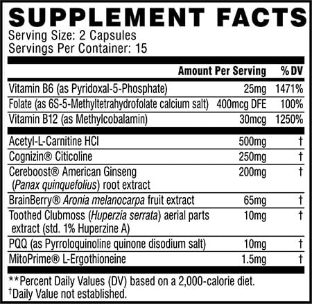 Cellucor Super Brain Label