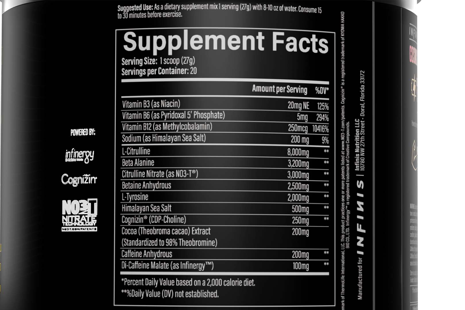 Infinis Nutrition Cosmic Pre Label