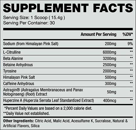 Apoll Gym Pre Workout Label