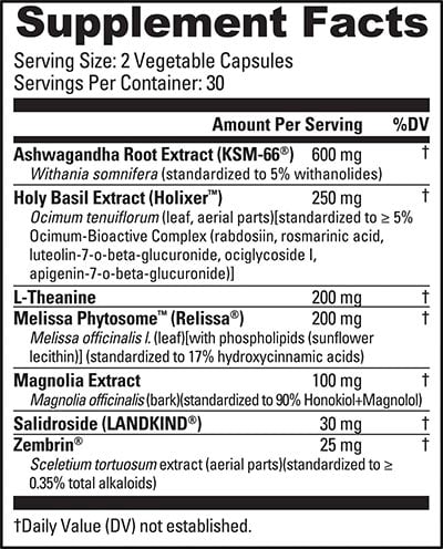 Nutrabio Quiet Mind Label