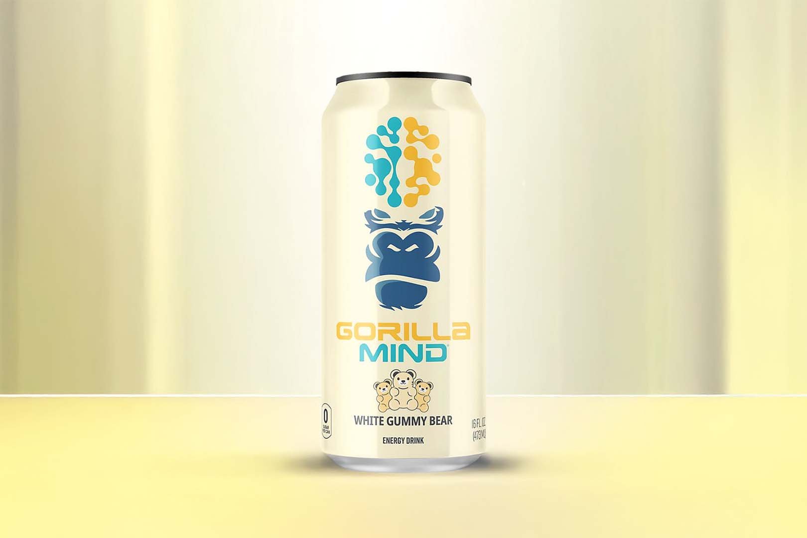 White Gummy Bear Gorilla Mind Energy Drink