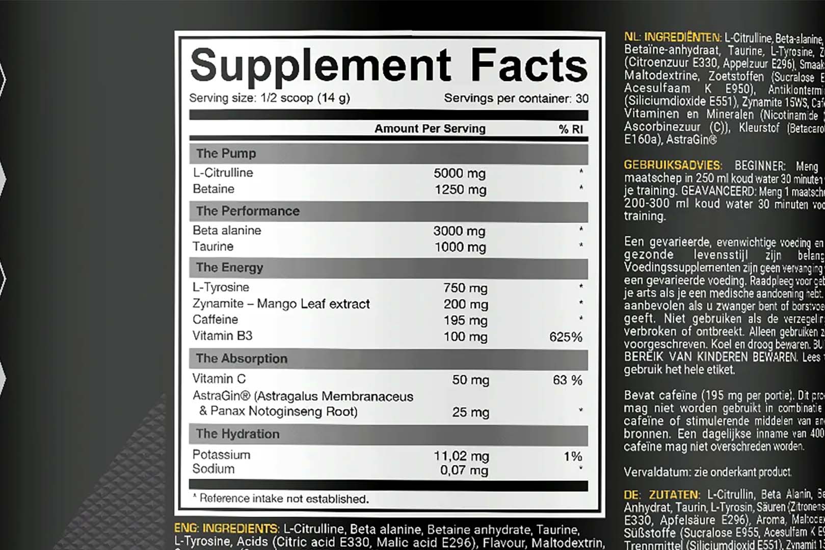 Dedicated Nutrition Unstoppable 25 Label