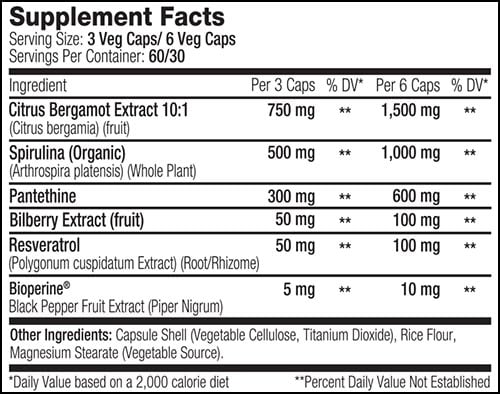 Sns Cholesterol Support Xt Label