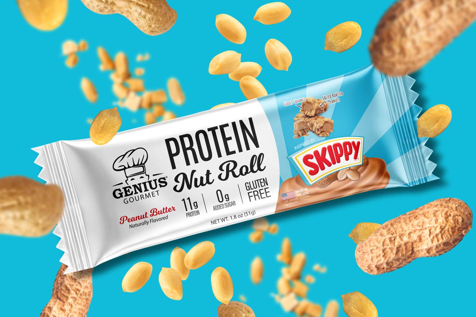 Genius Gourmet Skippy Protein Nut Roll