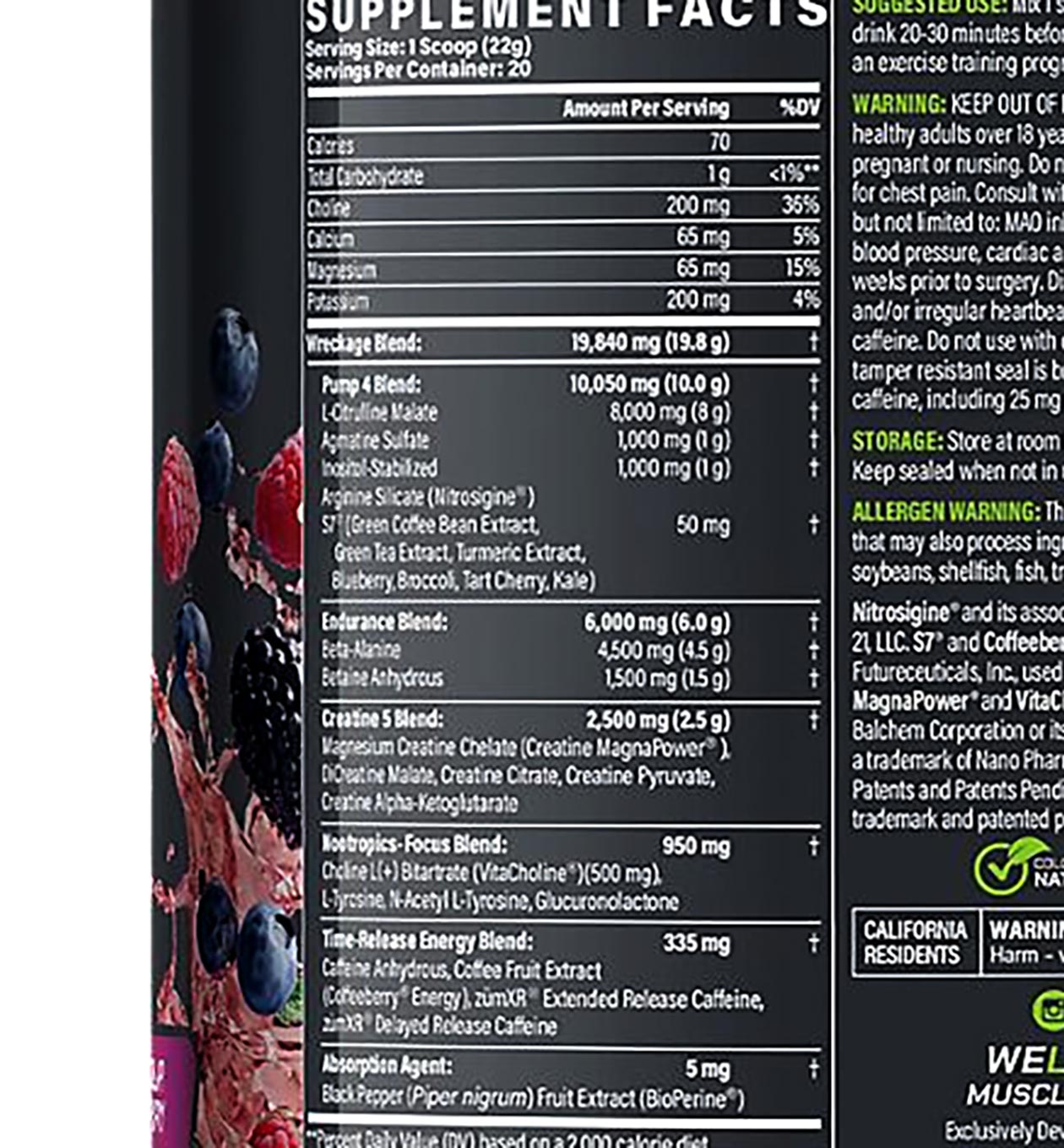 Musclepharm Pro Series Wreckage Label