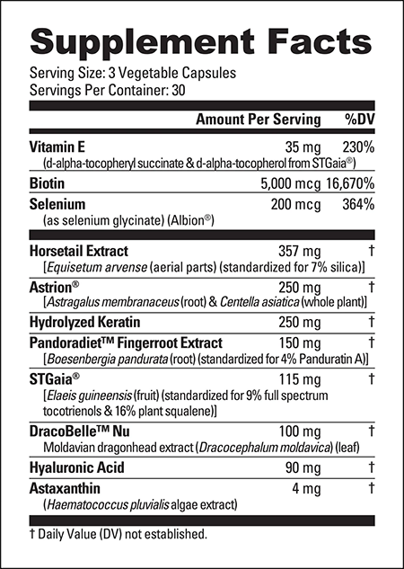 Nutrabio Hair Skin Nails Label