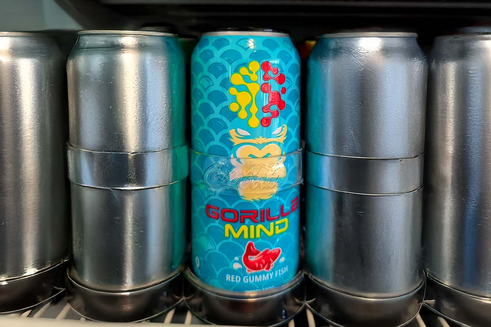 Red Gummy Fish Gorilla Mind Energy Drink